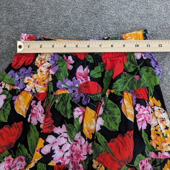 FLORAL multi color cotton mini flowy skirt - Picture 4 of 7